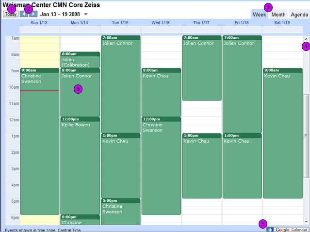 CIA Equipment Calendar Example