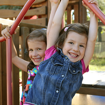Young girls on playground
