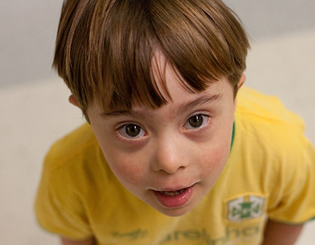 Boy with Down syndrome