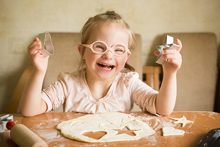 Young girl with Down syndrome
