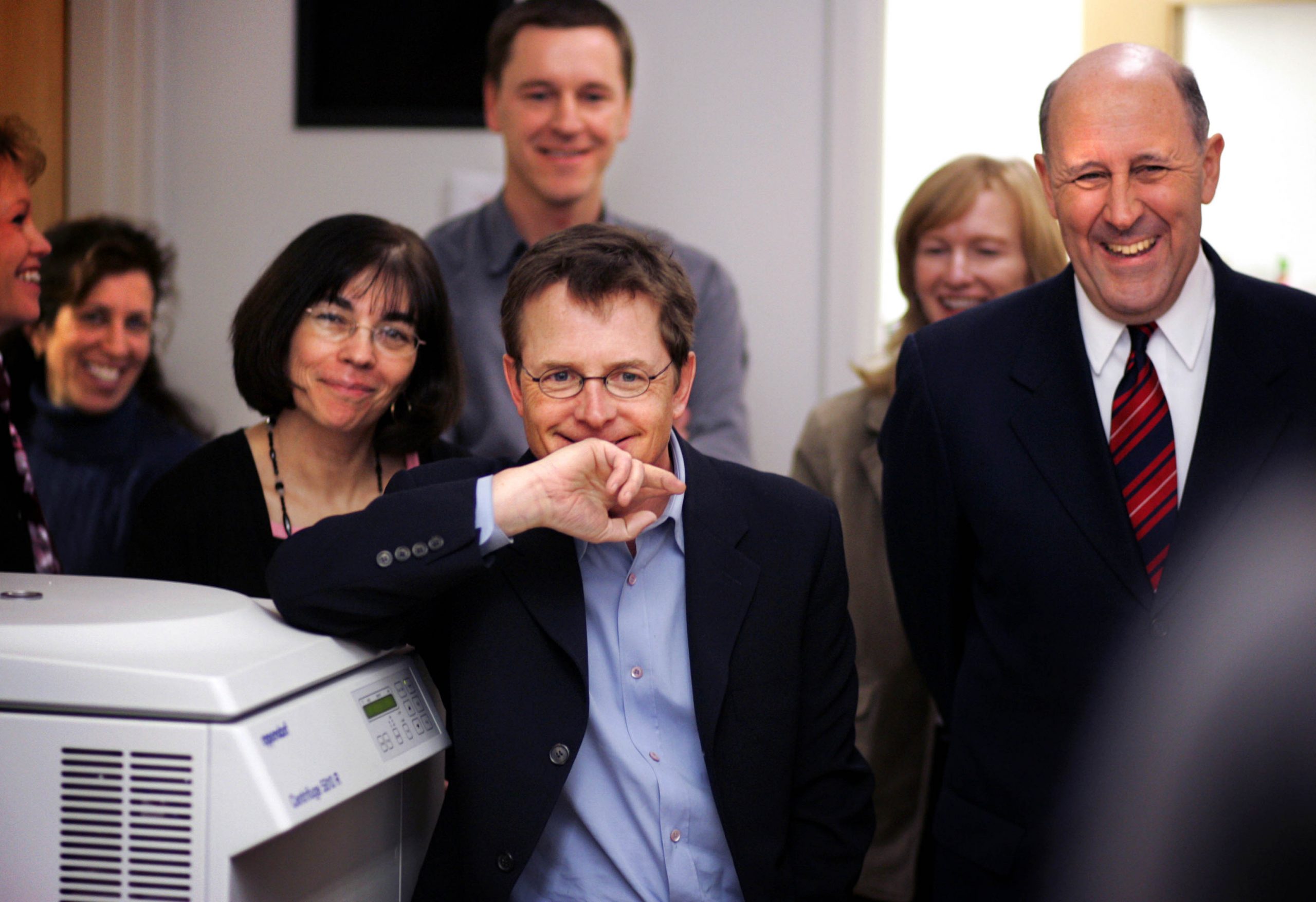 Michael J. Fox tours Waisman Center