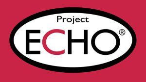 Project ECHO logo with a red background and the words "Project ECHO" in a white oval.