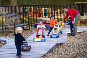 Children enjoy an accessible pathway