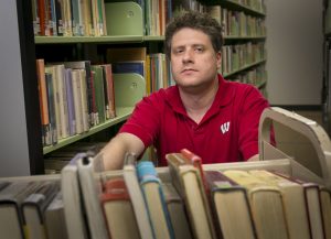 Madison artist Matt Ward, at his library job