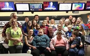 Allison and Amber Westemeier, who participate in the ABC-DS study, celebrate Amber’s birthdays with their family.