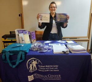 Latino Health Council Fair: Aracely Portillo, bilingual children's resource guide, at the Latino Health Council Fair.