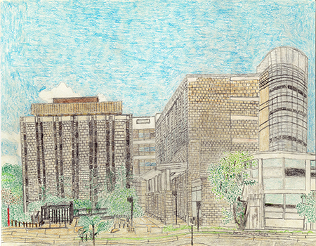 Chris Lang artwork of the Waisman Center
