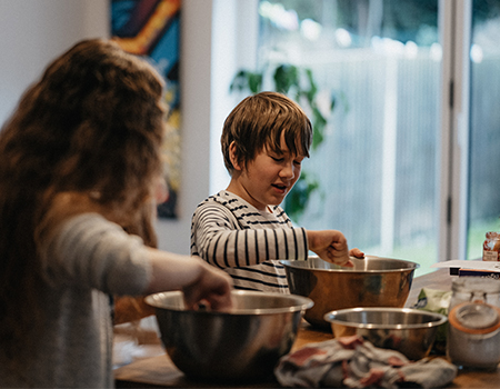 CRC Teen boy and girl cooking