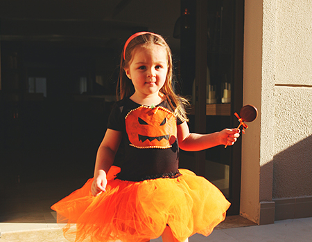 Child ready for Halloween
