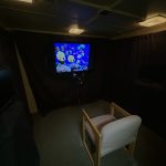 Research room where children sit with their parents and watch videos during the tasks