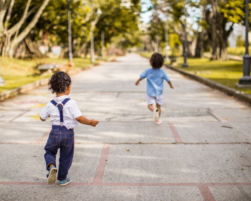 Children running