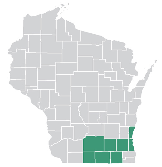 Region highlighted green - Site Tracking Area