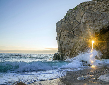 COW Training - ocean rock at sunrise