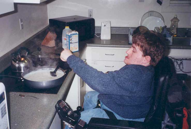 Teen cooking food