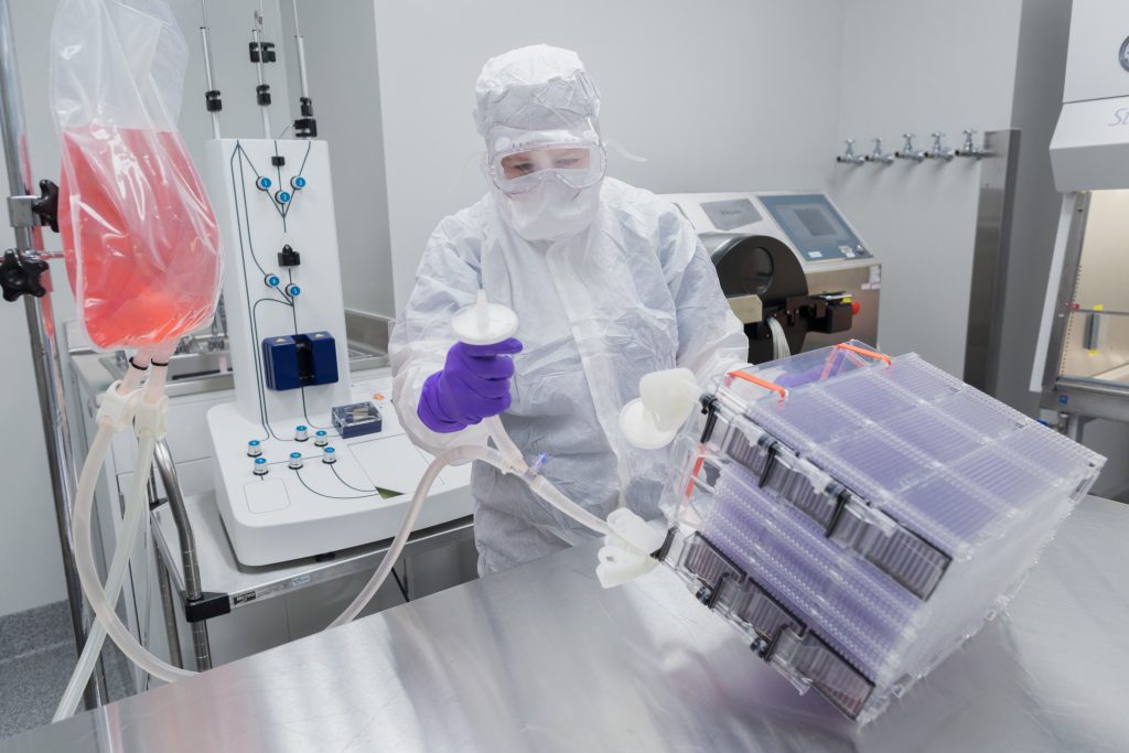 One of the clean room facilities in Waisman Biomanufacturing